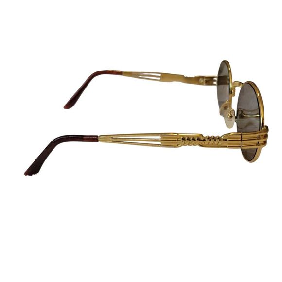 Gold Frame Blue Lens Fashion Sunglasses UV400 - Picture 5 of 10